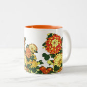花縁ど日本の、まんだらオレンジ、金ゴールド ツートーンマグカップ (正面右)