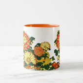 花縁ど日本の、まんだらオレンジ、金ゴールド ツートーンマグカップ (中央)