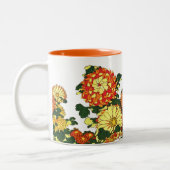 花縁ど日本の、まんだらオレンジ、金ゴールド ツートーンマグカップ (左)