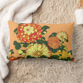 花縁ど日本の、まんだらオレンジ、金ゴールド ランバークッション (ブランケット)