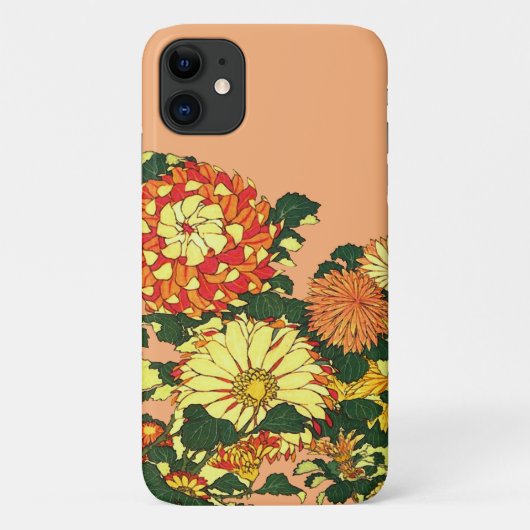 花縁ど日本の、まんだらオレンジ、金ゴールド Case-Mate iPhoneケース (裏面)