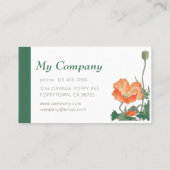 花美しいオレンジポピーCC0697大原小村 名刺 (裏面)