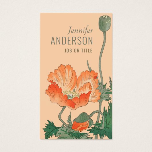 花美しい日本のpoppy CC0483名刺 (正面)