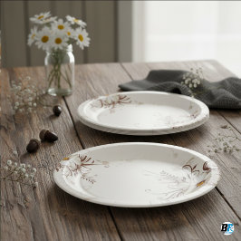 花背景ミニマルエレガントリスト ペーパープレート