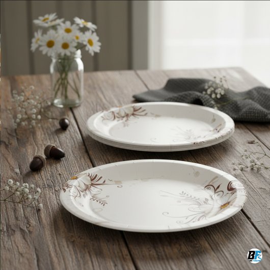 花背景ミニマルエレガントリスト ペーパープレート