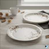 花背景ミニマルエレガントリスト ペーパープレート