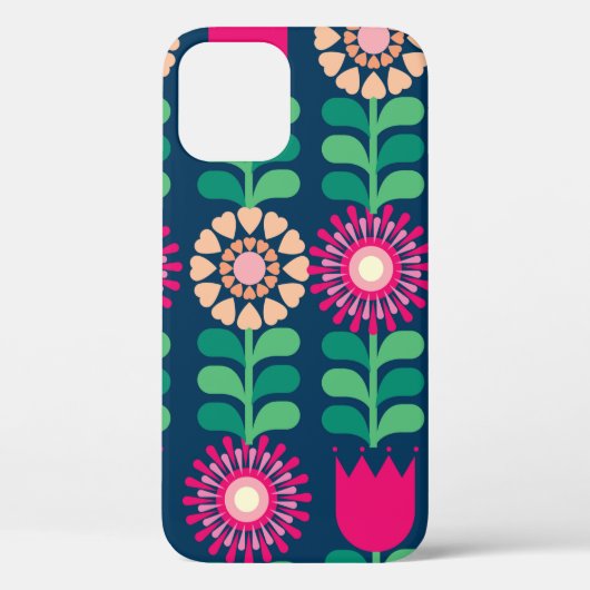 花背景ヴィンテージ/イラストレーション Case-Mate iPhoneケース (裏面)