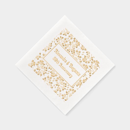 花背景 あらゆる行事 - 50周年記念 箔ナプキン (右)