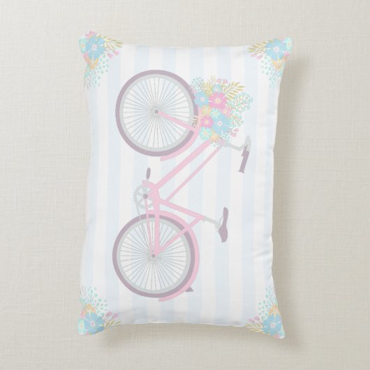 花自転車かわいいパステルコージーピロー アクセントクッション (裏面(縦))