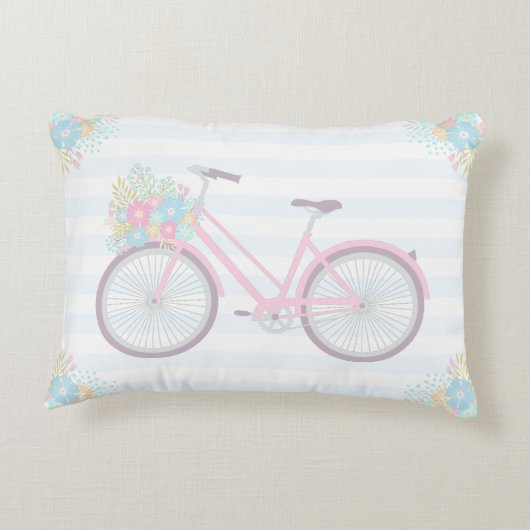 花自転車かわいいパステルコージーピロー アクセントクッション (裏面)
