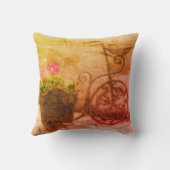 花自転車抽象芸術 グランジ クッション (裏面)