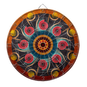花色の抽象芸術のベクトル芸術 ダーツボード