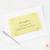 花色の淡黄色 長方形シール (封筒)