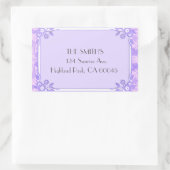 花色の薄紫 長方形シール (バッグ)