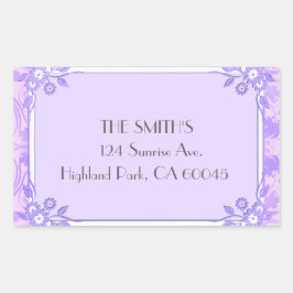 花色の薄紫 長方形シール