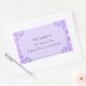 花色の薄紫 長方形シール (封筒)