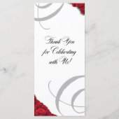 花色の赤いバラ結婚ズ メニュー (裏面)