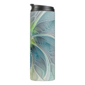 花色ファンタジーモダン青緑フラクタルフラワー タンブラー (回転右)