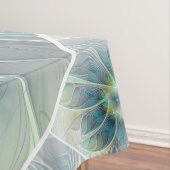 花色ファンタジーモダン青緑フラクタルフラワー テーブルクロス (インサイチュ)