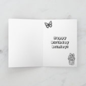 花色ページの猫 | バースデー カード (内部)