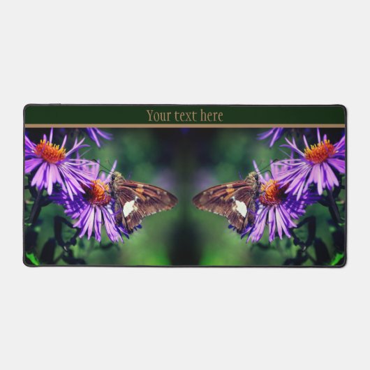 花色彩の鮮やかの上の蝶の女パーソナライズされた性 デスクマット (正面)