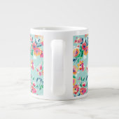 花色彩の鮮やかの模様 ジャンボコーヒーマグカップ (裏面)