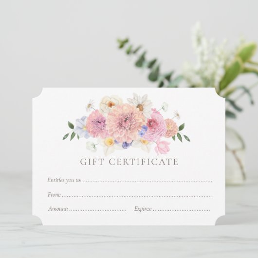 花色彩の鮮やか店ギフト券テンプレート (スタンド正面)