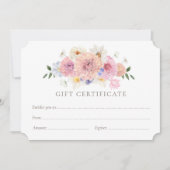 花色彩の鮮やか店ギフト券テンプレート (正面)