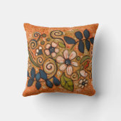 花色彩の鮮やか柄アクセント枕 クッション (裏面)