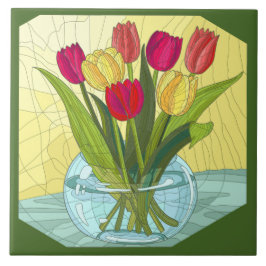 花色彩の鮮やか瓶 タイル