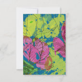 花色彩の鮮やか花バーバー(ユダヤ教の)バル・ミツバースターパーティーカード 招待状 (裏面)