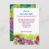 花色彩の鮮やか花バーバー(ユダヤ教の)バル・ミツバースターパーティーカード 招待状 (正面/裏面)