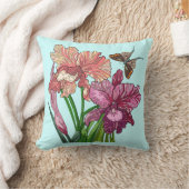 花色彩の鮮やか、ハッカに蝶の虹彩 クッション (ブランケット)