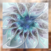 花色抽象芸術モダンフラクタル花と青 ウィンドウサイン (シート2)