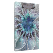 花色抽象芸術モダンフラクタル花と青 クリップボード (右)