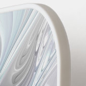 花色抽象芸術モダンフラクタル花と青 ピックルボールラケット (左詳細)