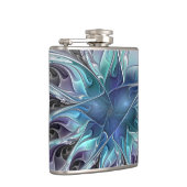 花色抽象芸術モダンフラクタル花と青 フラスク (右)