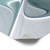 花色抽象芸術モダンフラクタル花と青 ポスター (角)