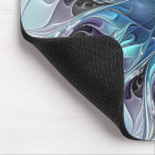 花色抽象芸術モダンフラクタル花と青 マウスパッド (コーナー)