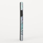 花色抽象芸術モダンフラクタル花と青 Case-Mate iPhoneケース (裏面/右)