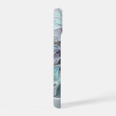 花色抽象芸術モダンフラクタル花と青 iPhone 15ケース (右側面)