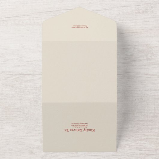 花色豊かなフォークアートのウェディング オールインワン招待状 (外側)