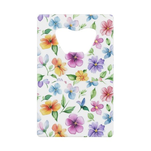 花花の花模様の昇華–95652 クレジットカード栓抜き (正面)