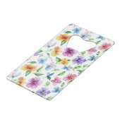 花花の花模様の昇華–95652 クレジットカード栓抜き (正面アングル)