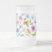 花花の花模様の昇華–95652 フロストグラスビールジョッキ (中央)