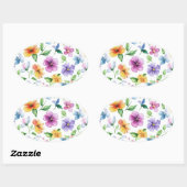 花花の花模様の昇華–95652 楕円形シール (シート)