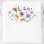 花花の花模様の昇華–95652 楕円形シール (バッグ)