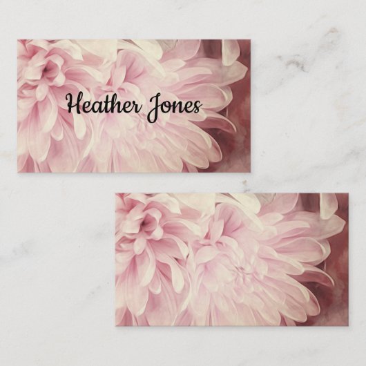 花花びらの繊細淡い色のなピンクの写真アート 名刺 (正面/裏面)