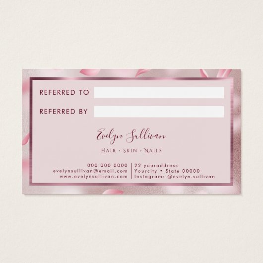 花花びらフェイクフォイル紹介カード (裏面)