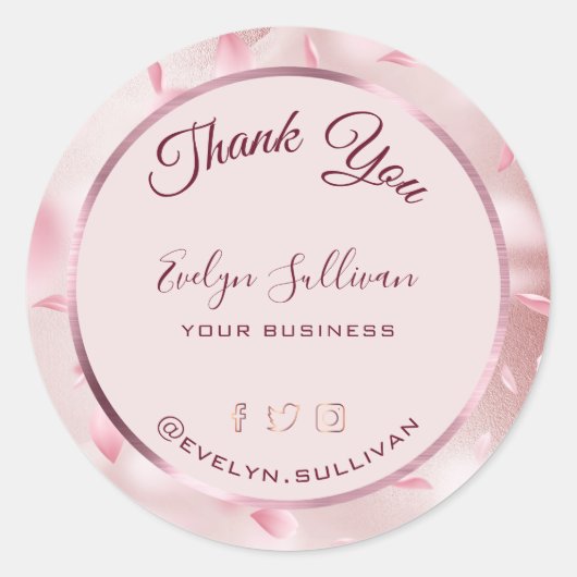 花花びらフェイク箔エレガント ラウンドシール (正面)